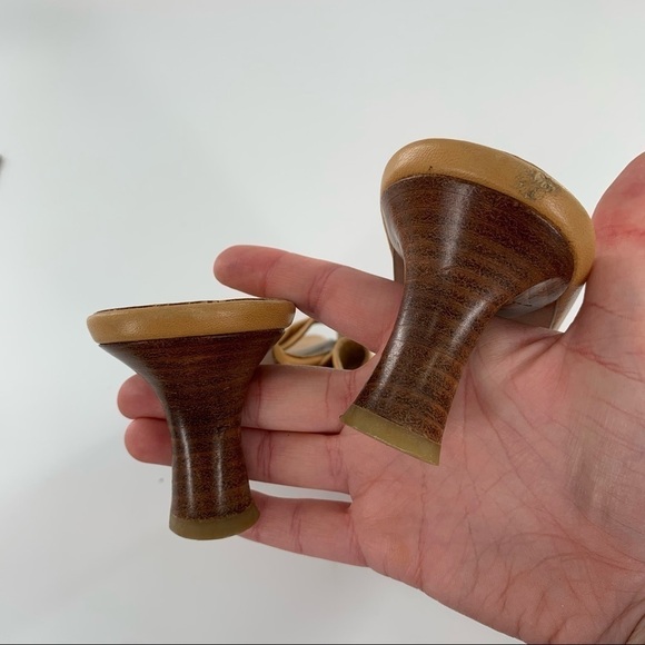 Via Spiga womens heels size 8 tan leather vintage Y2k made minimalist slides - Picture 9 of 14